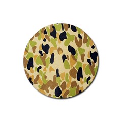 Army Camouflage Pattern Rubber Coaster (round)  by Nexatart