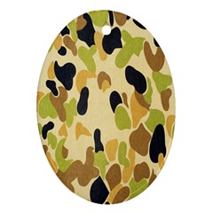 Army Camouflage Pattern Oval Ornament (two Sides) by Nexatart