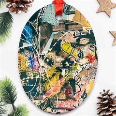 Art Graffiti Abstract Vintage Oval Ornament (two Sides) by Nexatart