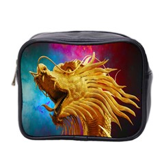 Broncefigur Golden Dragon Mini Toiletries Bag 2-side by Nexatart