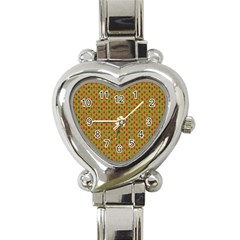 Christmas Trees Pattern Heart Italian Charm Watch by Nexatart