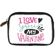 I Love You My Valentine (white) Our Two Hearts Pattern (white) Digital Camera Cases by FashionFling