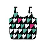  I Love You My Valentine / Our Two Hearts Pattern (black) Full Print Recycle Bags (S)  Back