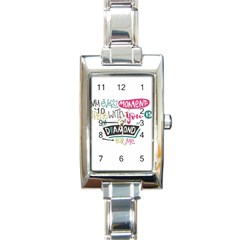 My Every Moment Spent With You Is Diamond To Me / Diamonds Hearts Lips Pattern (white) Rectangle Italian Charm Watch by FashionFling