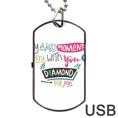 My Every Moment Spent With You Is Diamond To Me / Diamonds Hearts Lips Pattern (white) Dog Tag Usb Flash (two Sides) by FashionFling