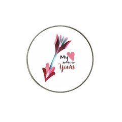 My Heart Points To Yours / Pink And Blue Cupid s Arrows (white) Hat Clip Ball Marker (4 Pack) by FashionFling