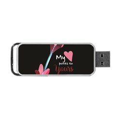 My Heart Points To Yours / Pink And Blue Cupid s Arrows (black) Portable Usb Flash (one Side) by FashionFling