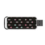 My Heart Points To Yours / Pink and Blue Cupid s Arrows (black) Portable USB Flash (Two Sides) Back