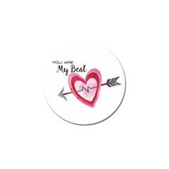 You Are My Beat / Pink And Teal Hearts Pattern (white)  Golf Ball Marker (10 Pack) by FashionFling