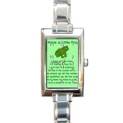 Little Frog Poem Rectangle Italian Charm Watch by athenastemple