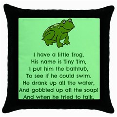 Little Frog Poem Throw Pillow Case (black) by athenastemple