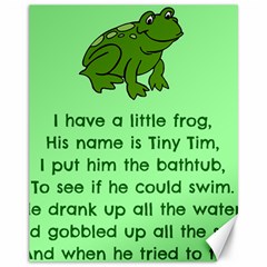 Little Frog Poem Canvas 11  X 14   by athenastemple