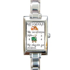 Homeschoolers Socialize Rectangle Italian Charm Watch by athenastemple