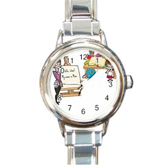 Mom Round Italian Charm Watch by athenastemple