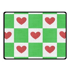 Fabric Texture Hearts Checkerboard Fleece Blanket (small) by Nexatart