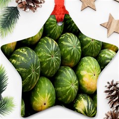 Food Summer Pattern Green Watermelon Star Ornament (two Sides) by Nexatart