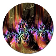 Fractal Colorful Background Magnet 5  (round) by Nexatart