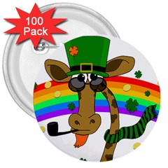 Irish Giraffe 3  Buttons (100 Pack)  by Valentinaart