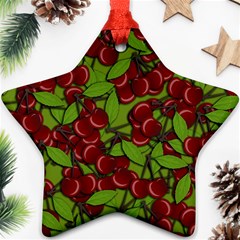 Cherry Jammy Pattern Star Ornament (two Sides) by Valentinaart