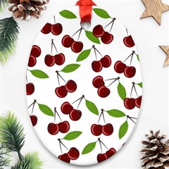 Cherry Pattern Ornament (oval) by Valentinaart