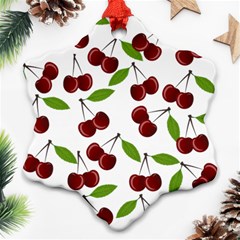 Cherry Pattern Ornament (snowflake) by Valentinaart