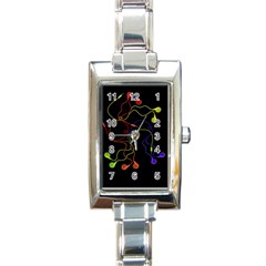 Colorful Earphones Rectangle Italian Charm Watch by Valentinaart