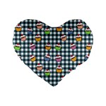 Cupcakes plaid pattern Standard 16  Premium Flano Heart Shape Cushions Front