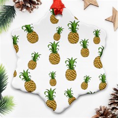 Pineapples Pattern Snowflake Ornament (two Sides) by Valentinaart