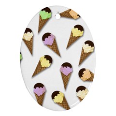 Ice Cream Pattern Ornament (oval) by Valentinaart