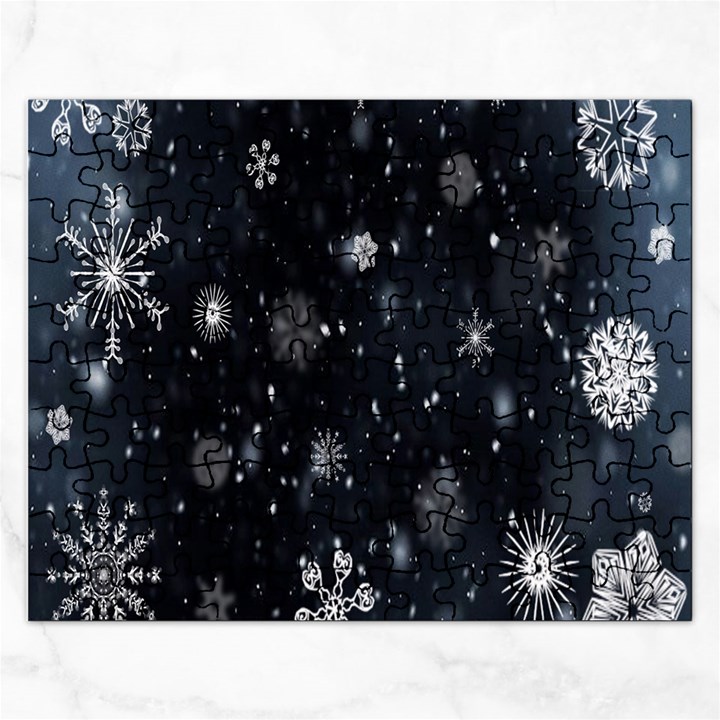 Snowflake Snow Snowing Winter Cold Rectangular Jigsaw Puzzl