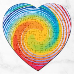 Rainbow Swirl Jigsaw Puzzle (heart) by OneStopGiftShop