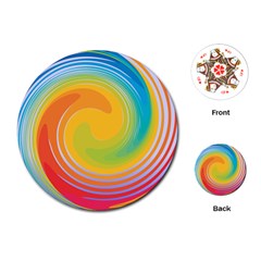 Rainbow Swirl Playing Cards (round)  by OneStopGiftShop