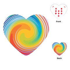 Rainbow Swirl Playing Cards (heart)  by OneStopGiftShop