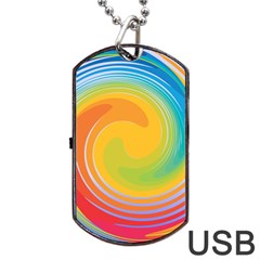 Rainbow Swirl Dog Tag Usb Flash (two Sides) by OneStopGiftShop