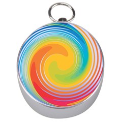 Rainbow Swirl Silver Compasses by OneStopGiftShop