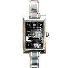 Urban Scene Street Road Busy Cars Rectangle Italian Charm Watch by Nexatart