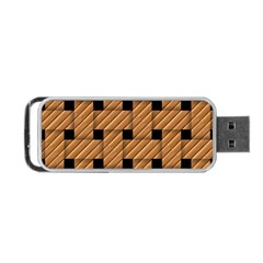 Wood Texture Weave Pattern Portable Usb Flash (two Sides) by Nexatart