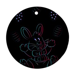 Easter Bunny Hare Rabbit Animal Round Ornament (two Sides) by Amaryn4rt