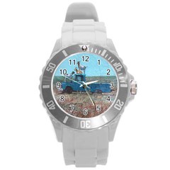 Goats On A Pickup Truck Round Plastic Sport Watch (l) by digitaldivadesigns