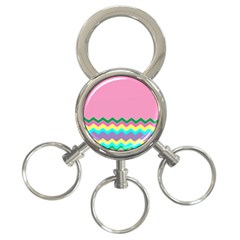 Easter Chevron Pattern Stripes 3-ring Key Chains by Amaryn4rt