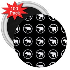 Elephant Wallpaper Pattern 3  Magnets (100 Pack) by Amaryn4rt