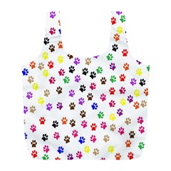 Paw Prints Background Full Print Recycle Bags (l)  by Amaryn4rt