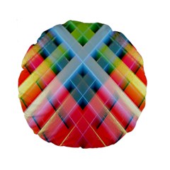 Graphics Colorful Colors Wallpaper Graphic Design Standard 15  Premium Round Cushions by Amaryn4rt