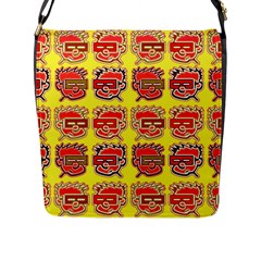 Funny Faces Flap Messenger Bag (l)  by Amaryn4rt