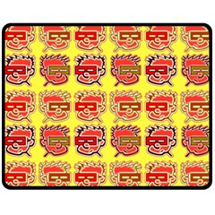 Funny Faces Double Sided Fleece Blanket (medium)  by Amaryn4rt