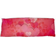 Hearts Pink Background Body Pillow Case (dakimakura) by Amaryn4rt