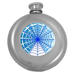 Cobweb Network Points Lines Round Hip Flask (5 Oz) by Amaryn4rt