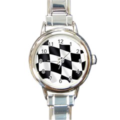 Flag Chess Corse Race Auto Road Round Italian Charm Watch by Amaryn4rt