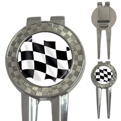 Flag Chess Corse Race Auto Road 3-in-1 Golf Divots by Amaryn4rt