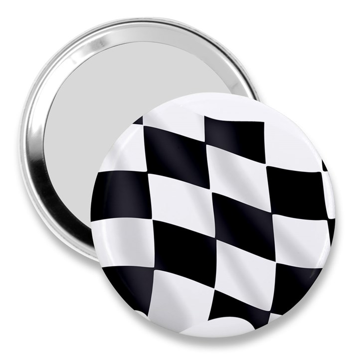 Flag Chess Corse Race Auto Road 3  Handbag Mirrors